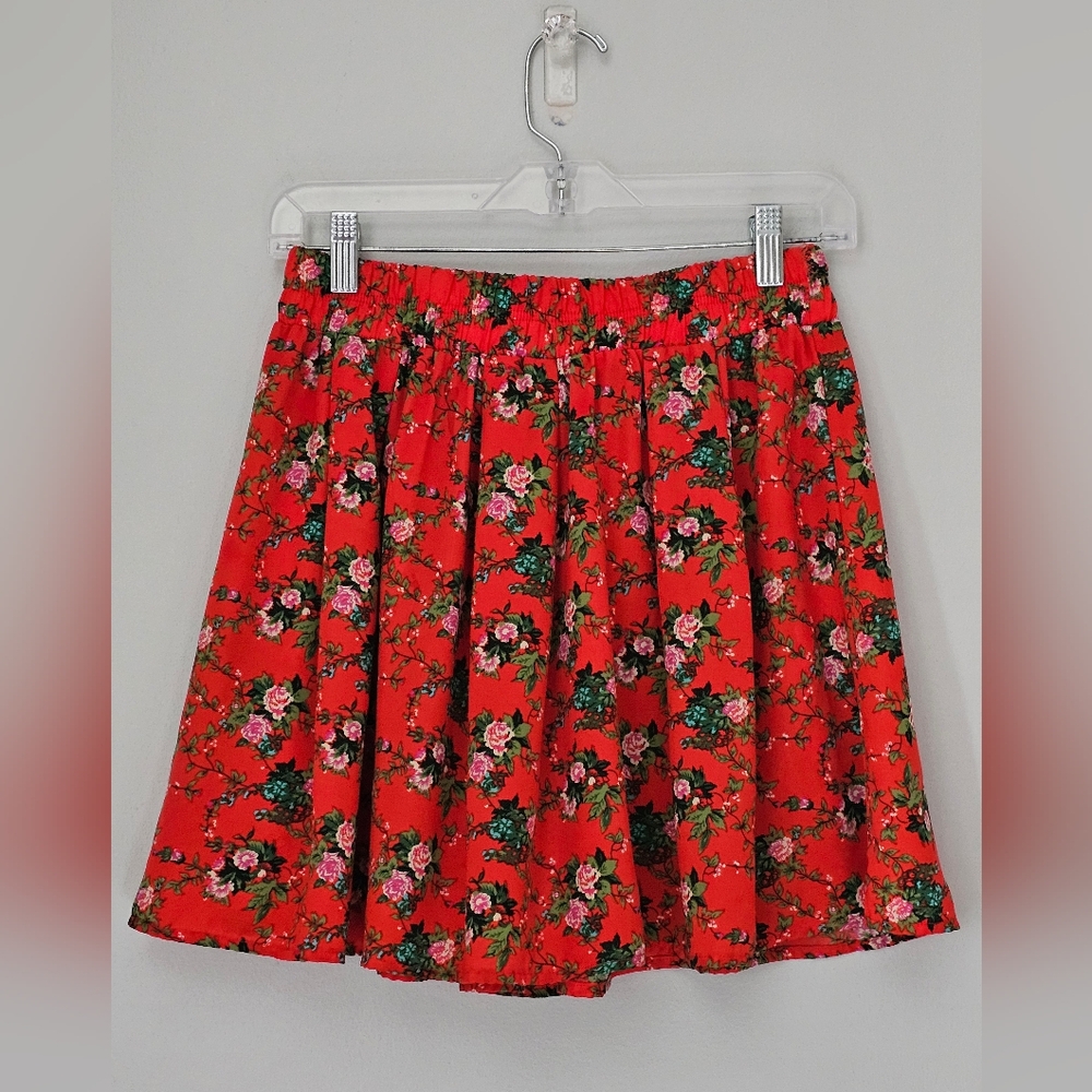 Floral Red Skirt (size large)